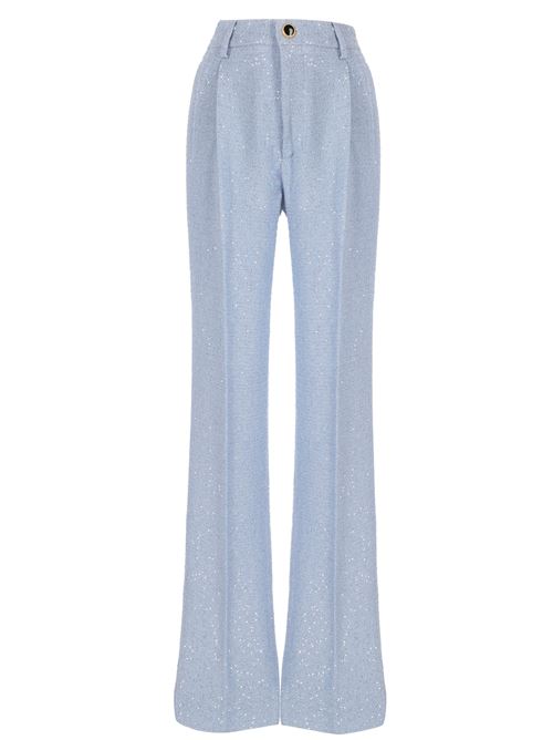 Aqua blue tweed bouclé pants ALESSANDRA RICH | FABX3841F43821871